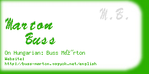 marton buss business card